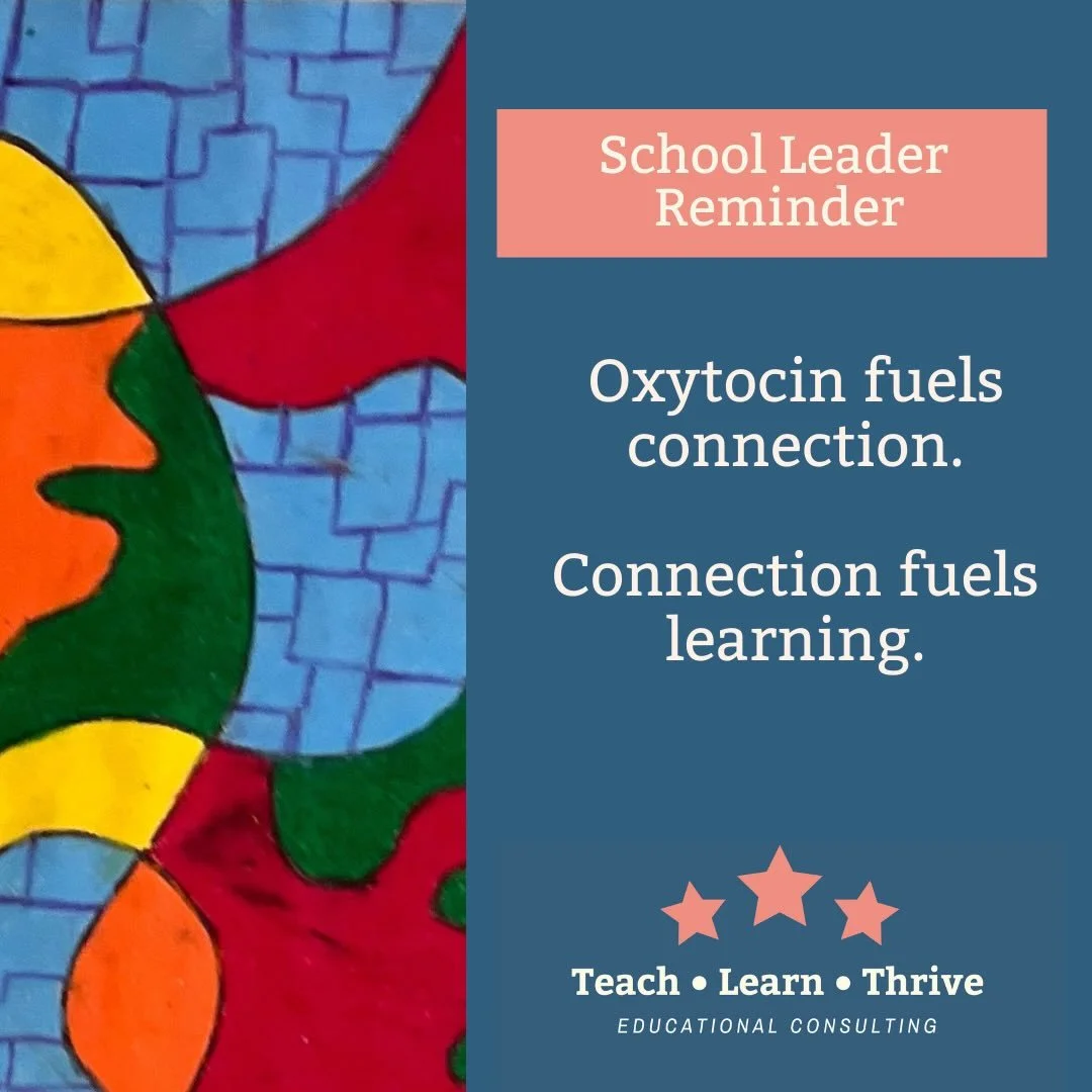 🧠 A little neuroscience for your Monday: 

Oxytocin fuels connection, and connection fuels learning.

Here&rsquo;s why this little fact matters for school leaders: 

When you intentionally build trust and warmth with staff, students, and families, y