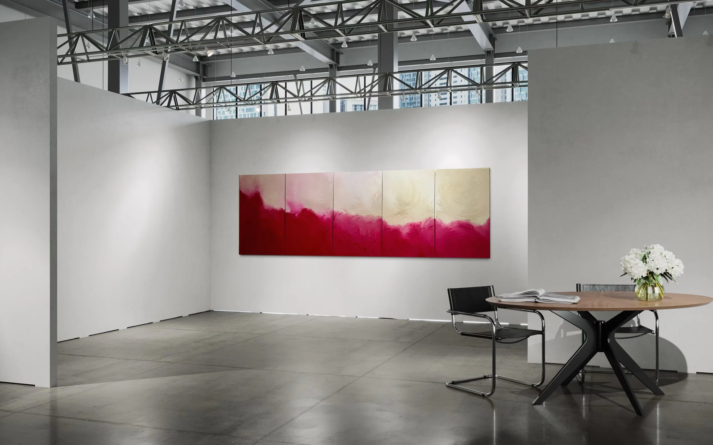 "Mallow" by Liv Ash, 2024, 12.5' x 48", Available 