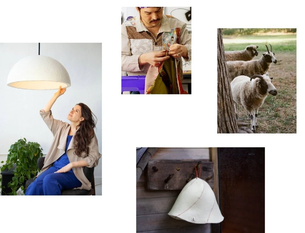 An image collage showing NYFIC Round 4 sustainable textile grant recipients.