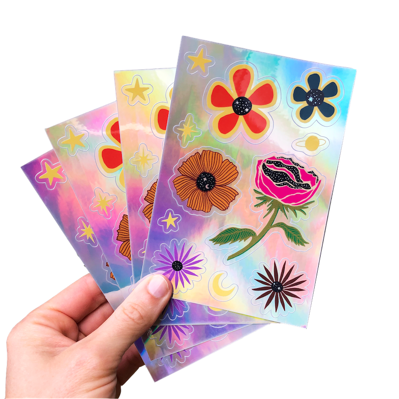 Space Flower Sticker Sheet