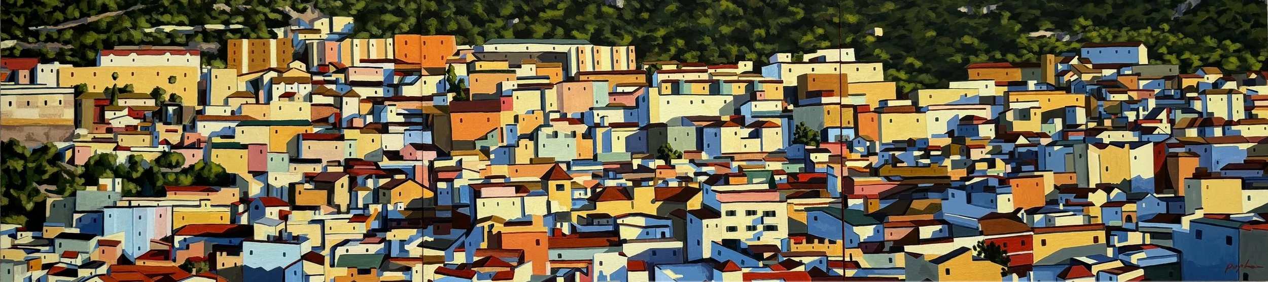 The Upper Town from Midtown I 30 x 90cm I Acrylic on board