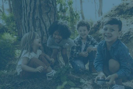 Kids Talking Together Outside