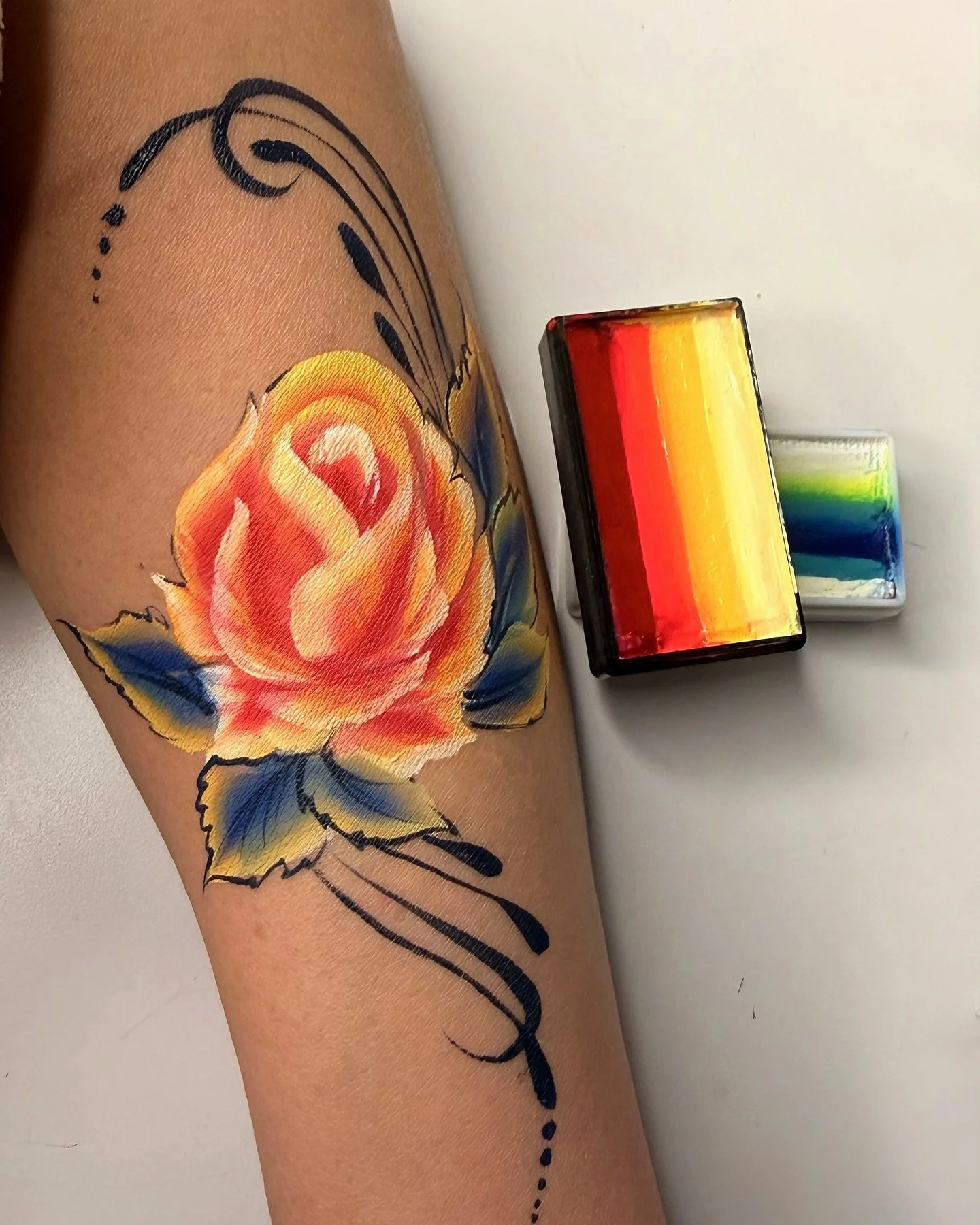 Sometimes my feed is about my life, and sometimes it&rsquo;s about the art that fills it. Finding the rhythm between being a mom, a business owner, and an artist can be a lot, but this makes it worth it. #flower #facepaint #facepainting #rose