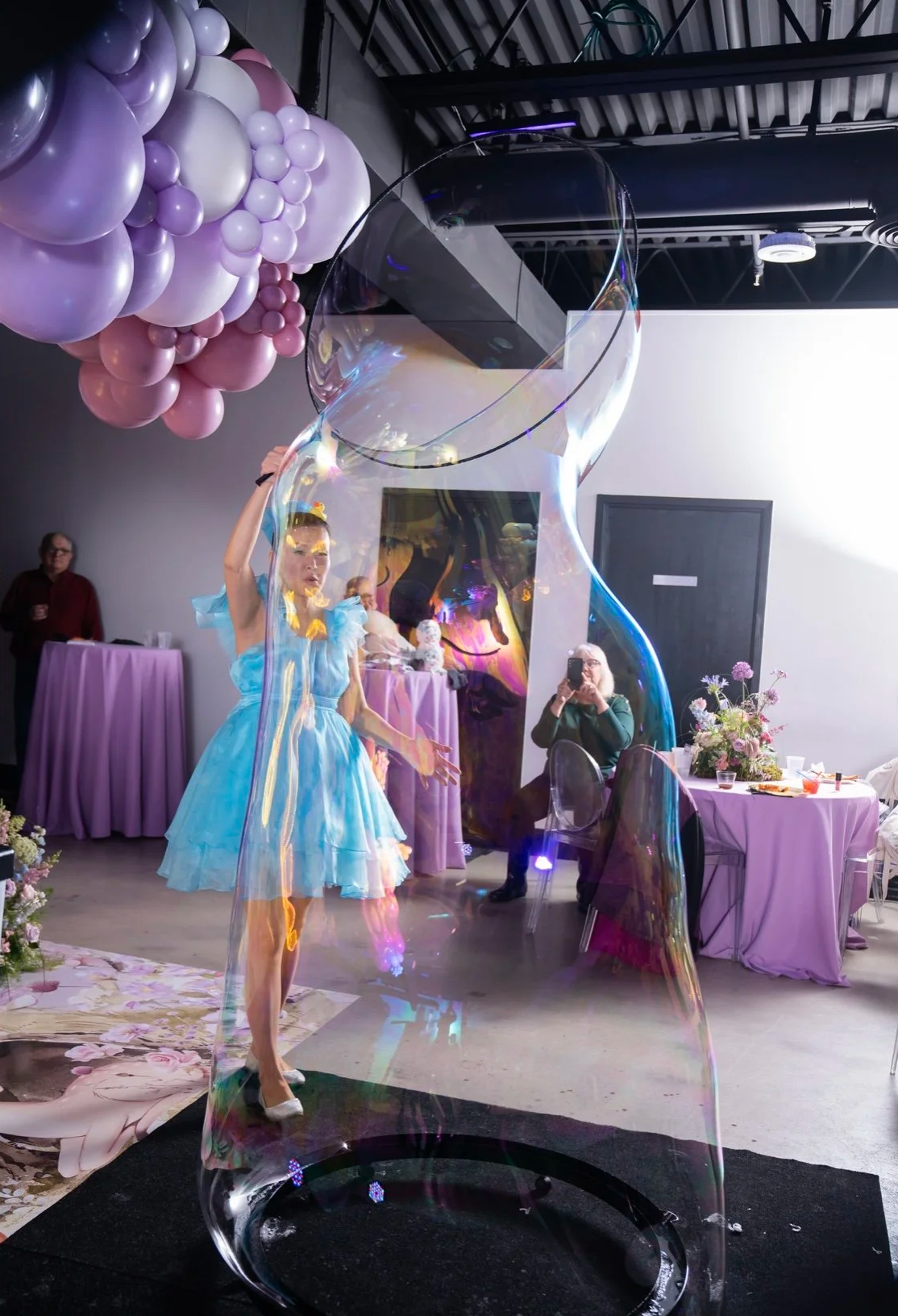 Professional bubble show artist at luxury private event in NYC - Maiya Kim