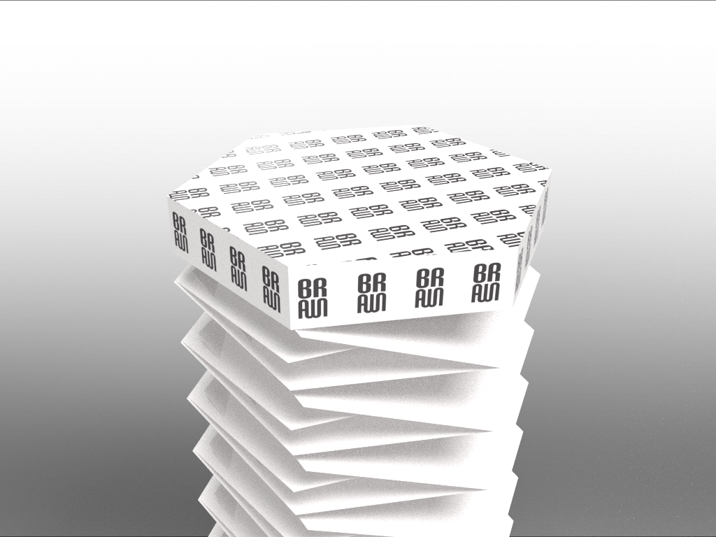 Top of paper packaging with logo.