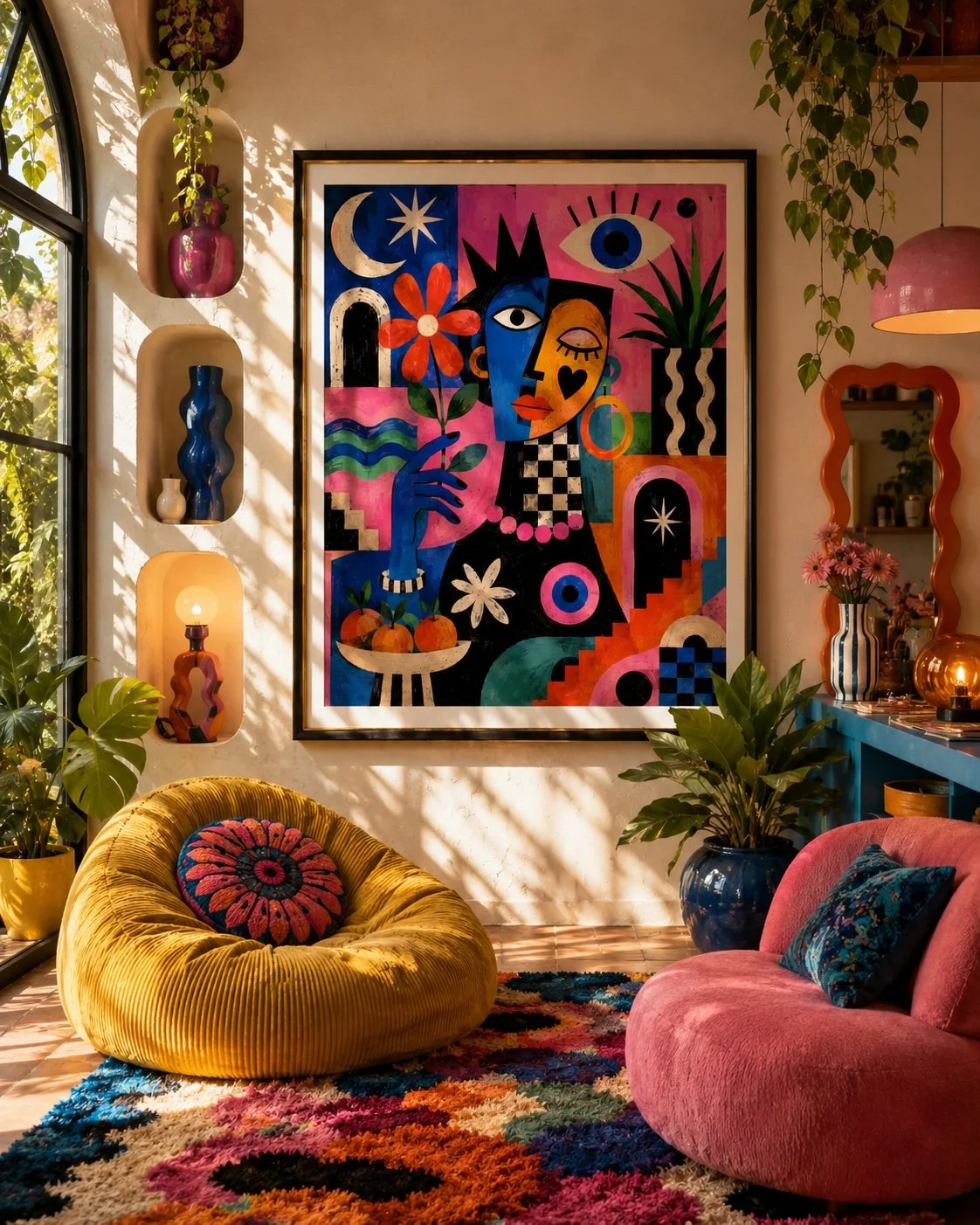 Night Vision Art Print by Elias Hart for Landson Studios in a brightly decorated room