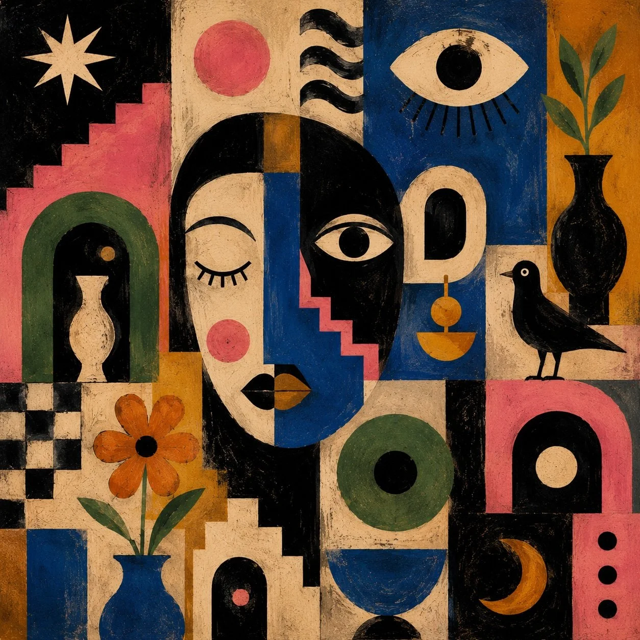 Lost Bold Abstract Contemporary Art Print from Elias Hart for Landson Studios