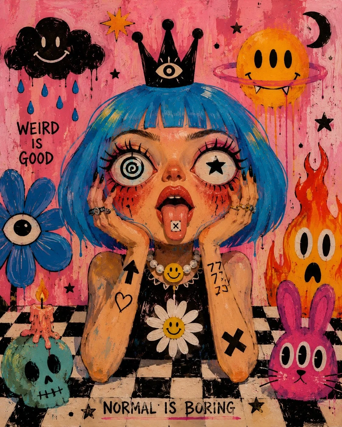 Normal is Boring Bold Contemporary Art Print from Ivy Hex for Landson Studios