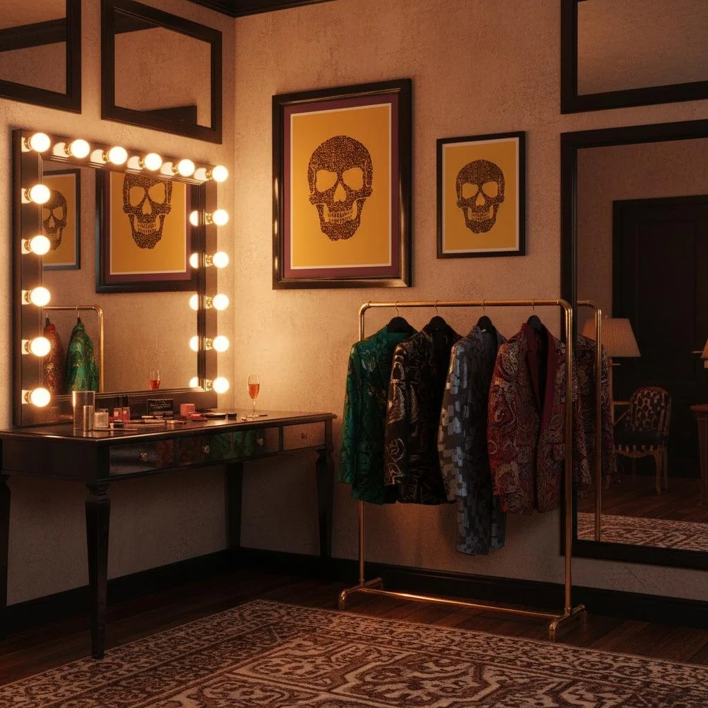 Doodle Skull by Five46, contemporary illustrative artwork combining skull imagery with intricate abstract doodles in a high-contrast yellow and black palette, from Landson Studio