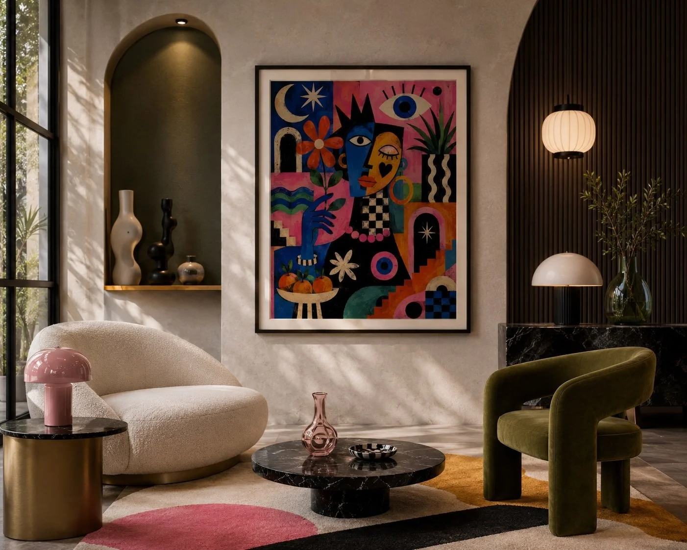 Night Vision Art Print by Elias Hart for Landson Studios in a decorated Room