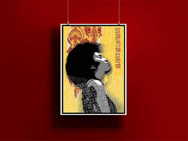 Black excellence art print, Five46 digital artwork, limited edition contemporary giclée