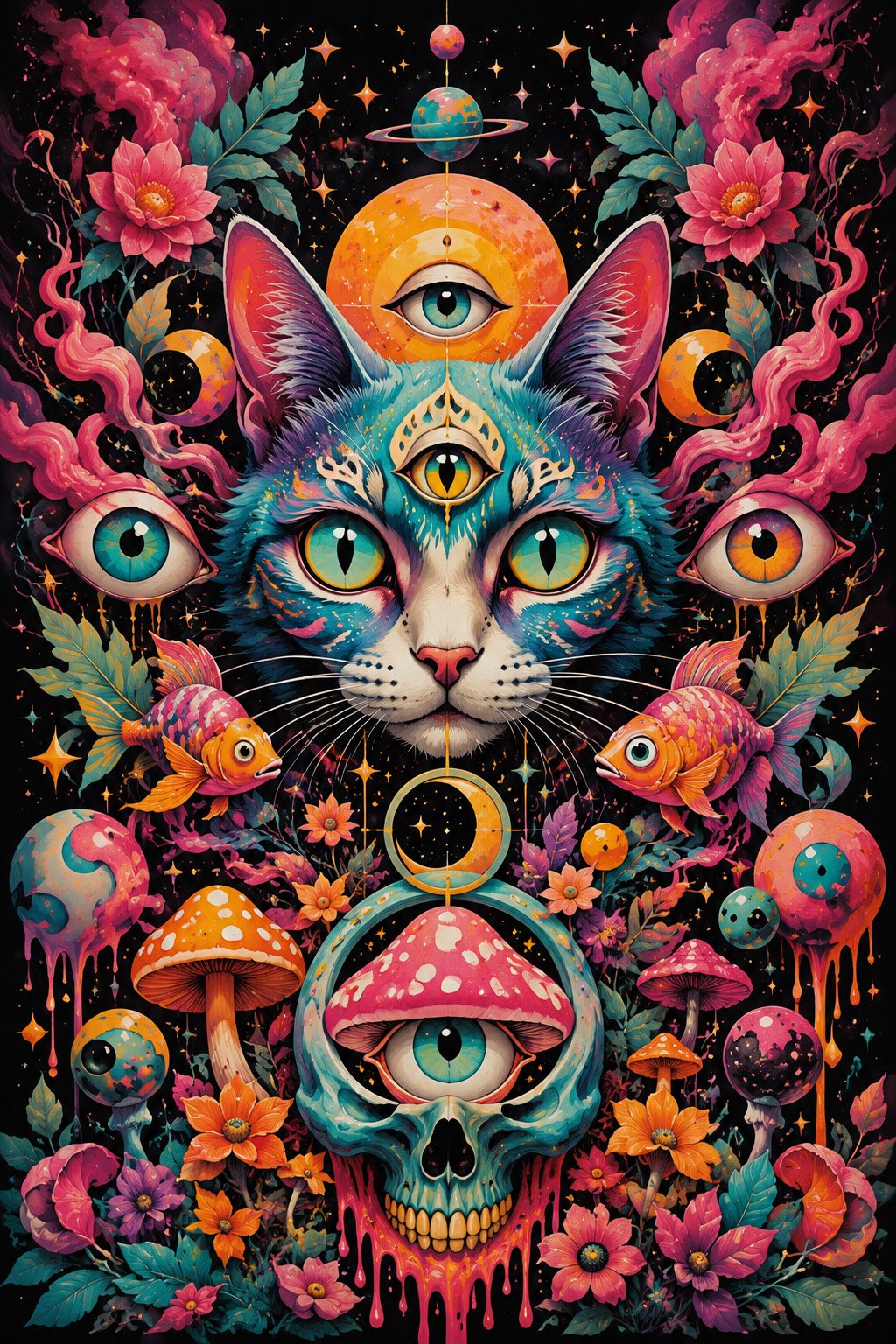 COSMIC FAMILIAR Art Print for Landson Studios