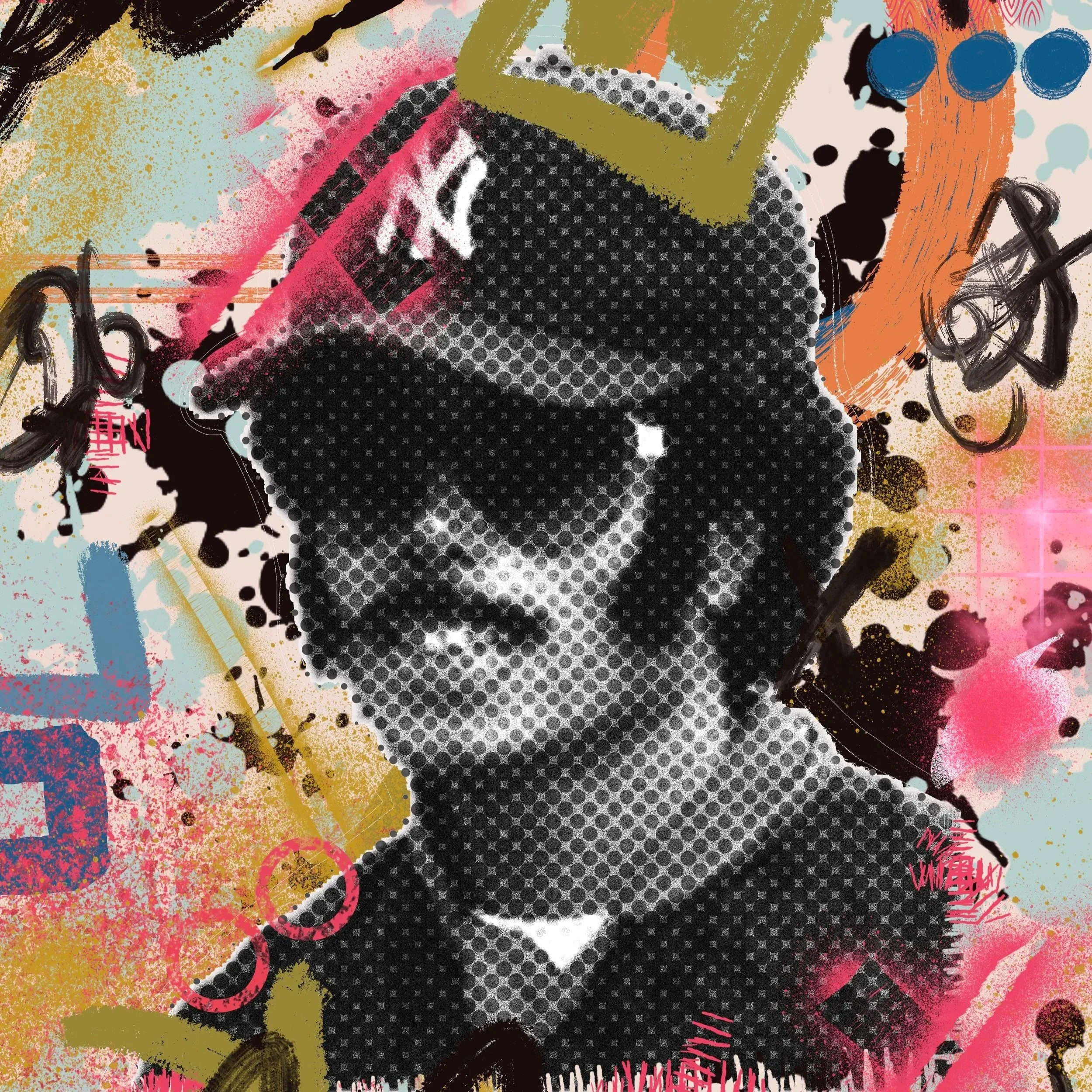 Undercover by Five46 limited edition urban digital art portrait with gold crown