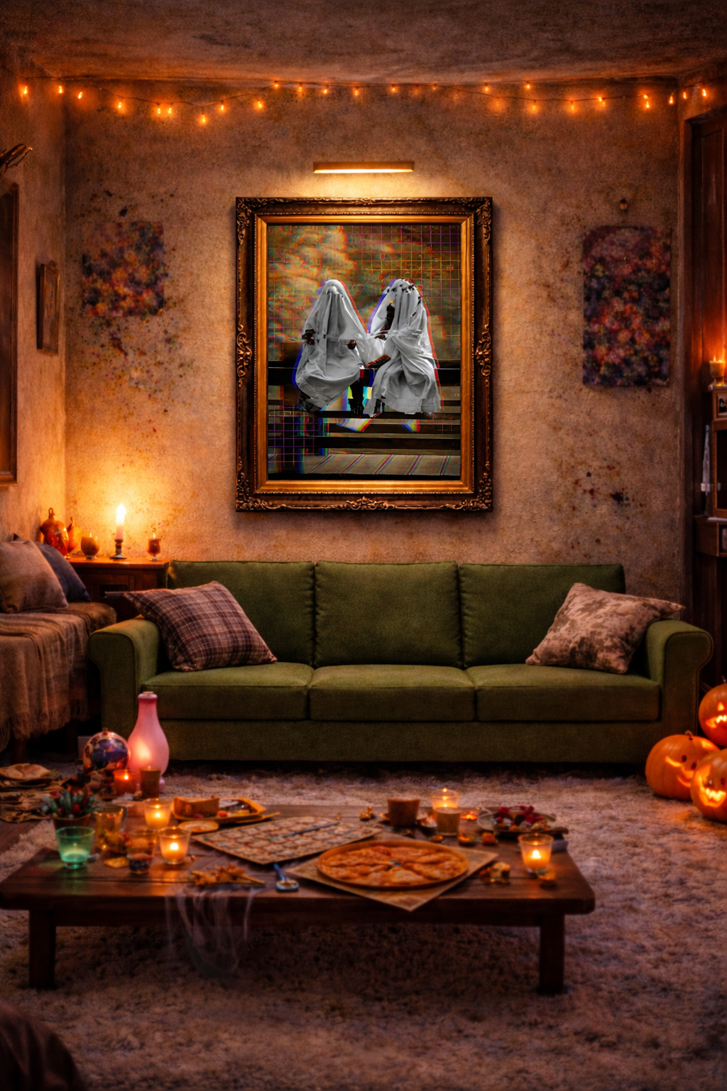 Ghosties by Rix displayed in a modern luxury interior, limited edition artwork print with narrative contrast.
