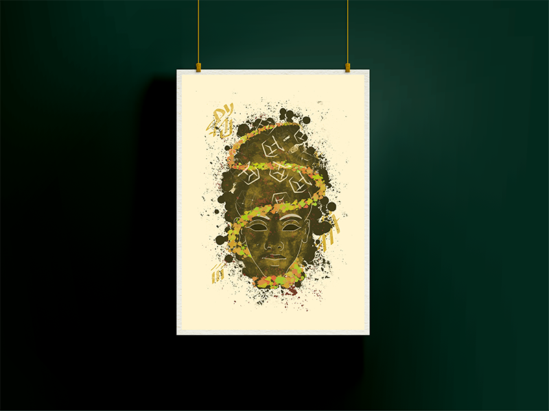 Headspin by Five46, limited edition pop art artwork depicting a stylised portrait with dynamic visual layering and bold colour contrasts, by Landson Studios.