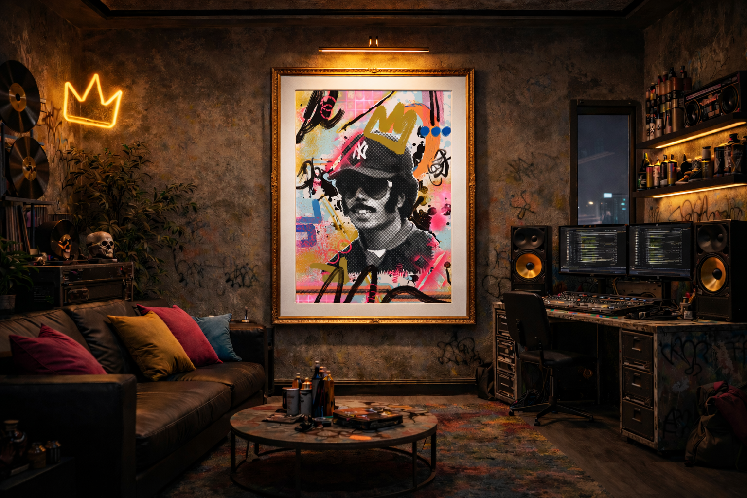 Undercover by Five46 displayed as a framed limited edition artwork in a design-led studio interior.
