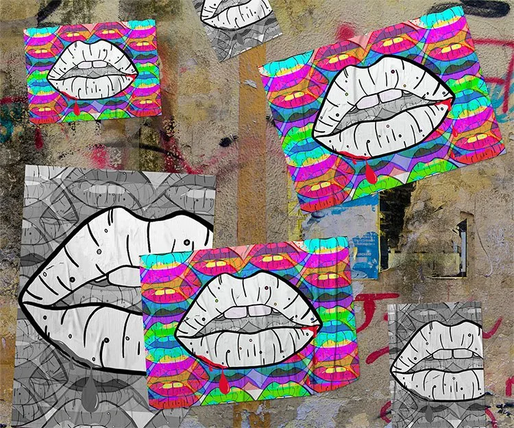 Lip Tease by Rix Street Art