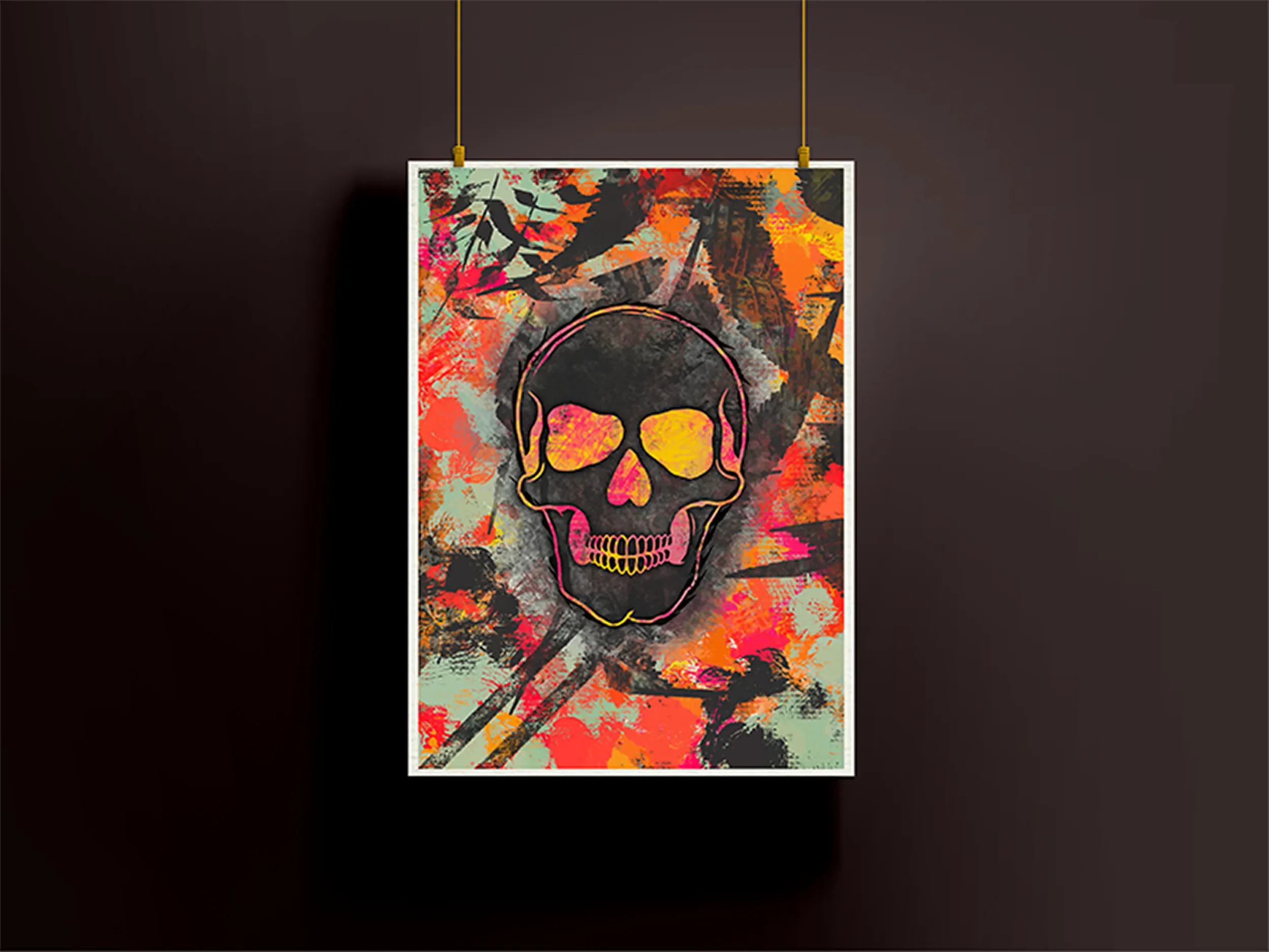 Smudge by Five46 limited edition contemporary artwork featuring a skull disrupted by expressive colour and texture.