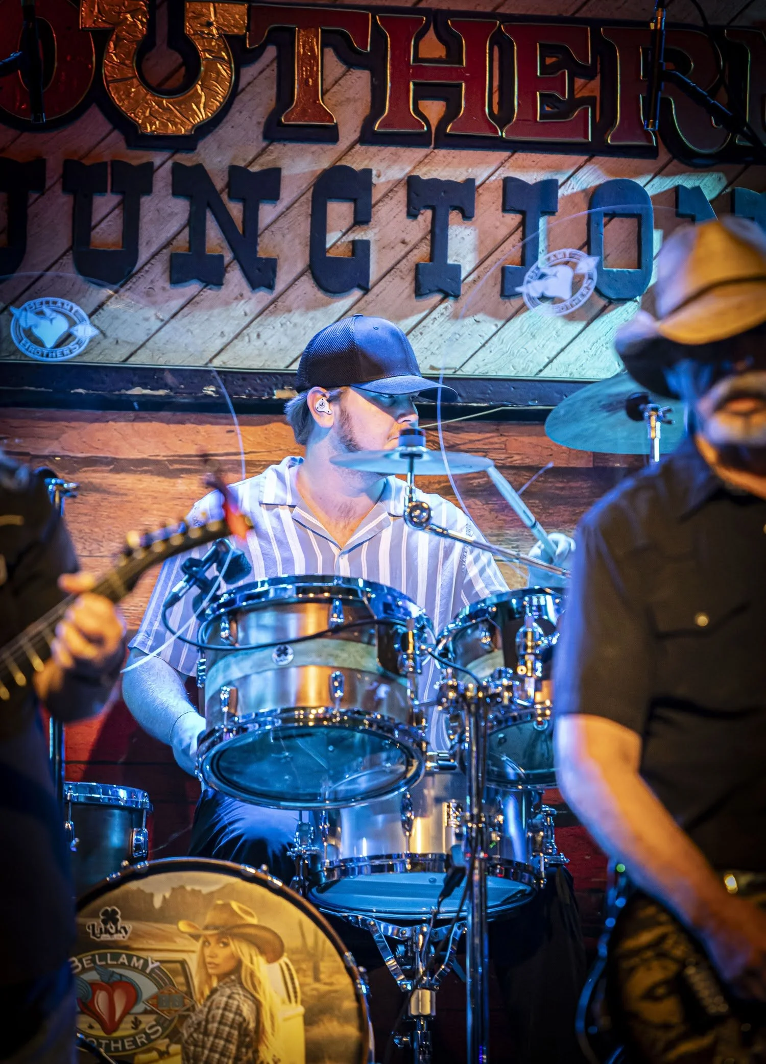 Nashville drummer Collin Dobbs performing live on his Lucky Drums Co. drum kit.