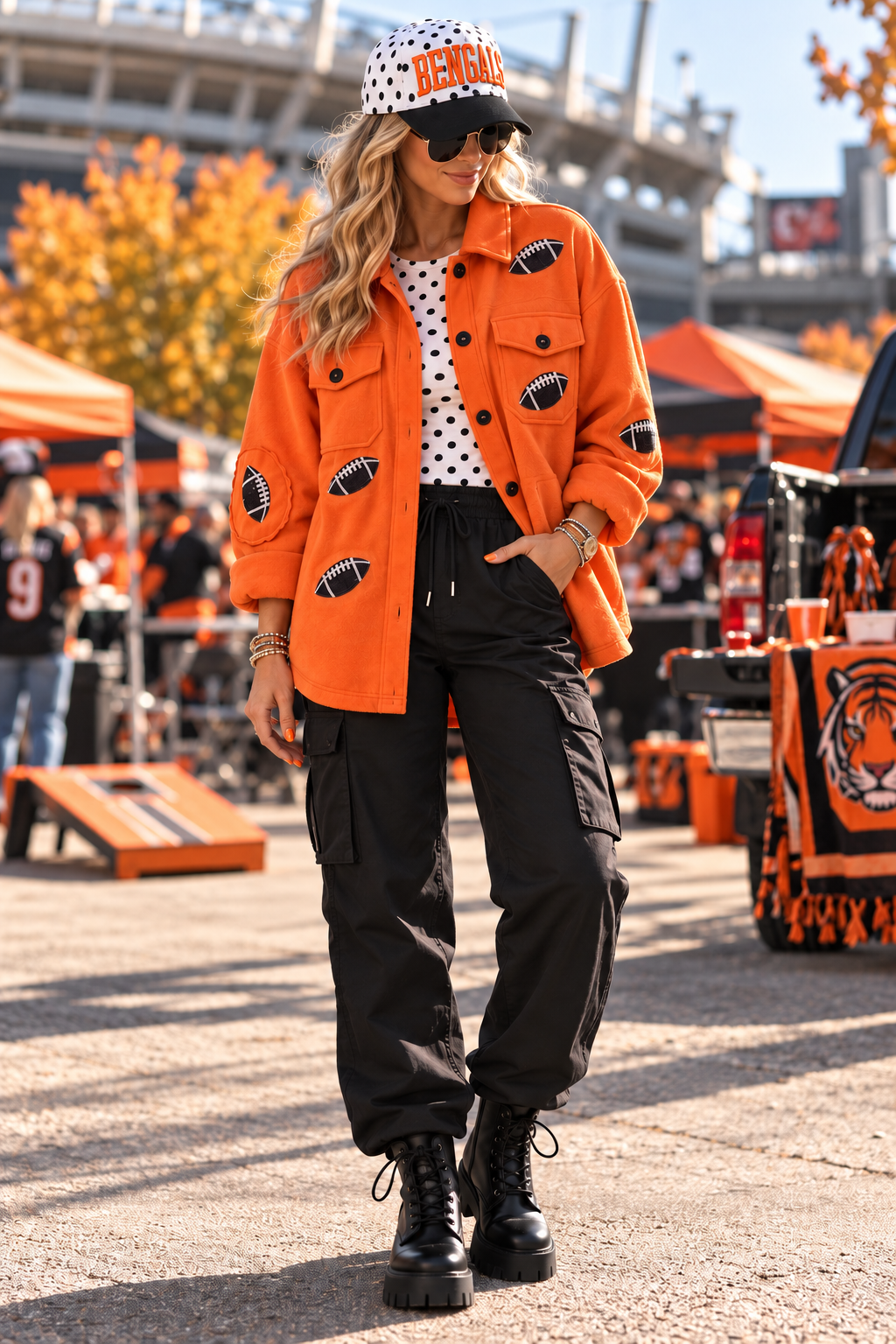 OVERSIZED BASIC FLEECE SHACKET - Orange