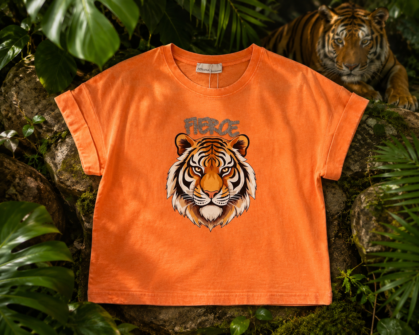 Rhinestone Fierce Tiger Top