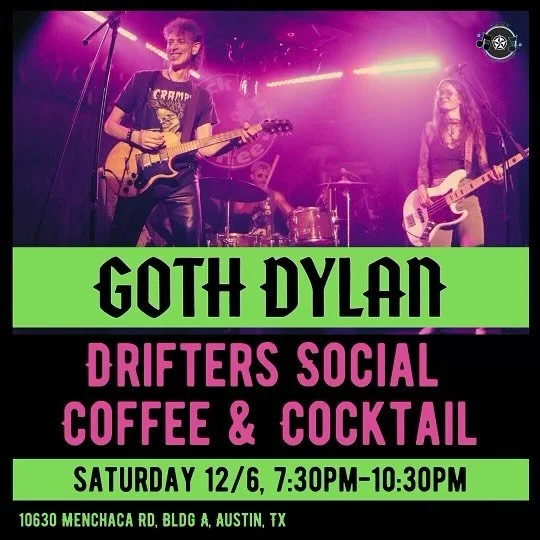 Live music Saturday night. Starting around 7 PM and going all the way till 11 PM. The Goth band. 80s and 90s cover band. Great music grade 5 great drinks. You can have a draft beer all the way to one of our craft cocktails, like an espresso martini
