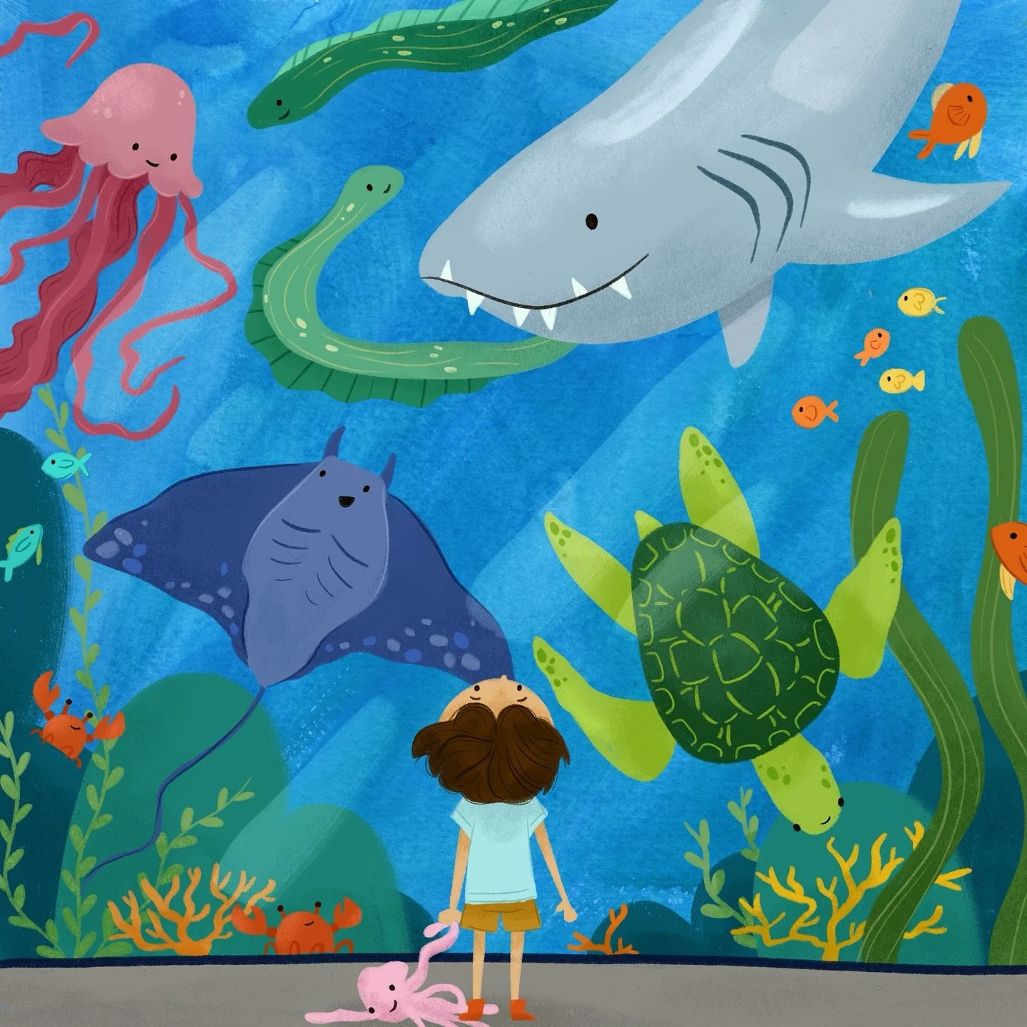aquarium!

#illustration #illustrator #artist #art #peachtober #peachtober25 #peachtober25aquarium #kidslitart #childrensbookillustrator #childrensbookillustration #traditionalart