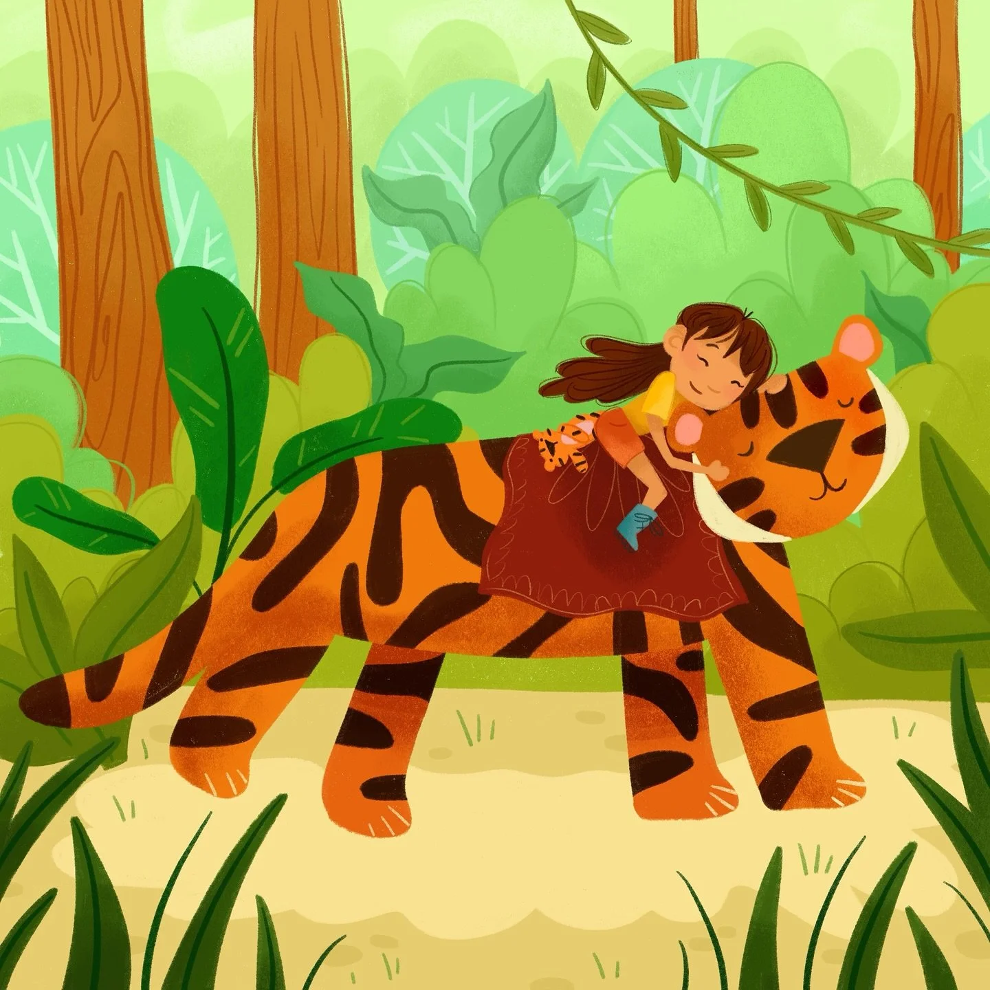 stripes! 

i love drawing jungles and jungle cats so I just love the way this piece turned out

@peachtober 

#illustration #peachtober #peachtober25 #peachtober25stripes #art #kidslitart #childrensbookillustration #childrensbookillustrator #tiger #j