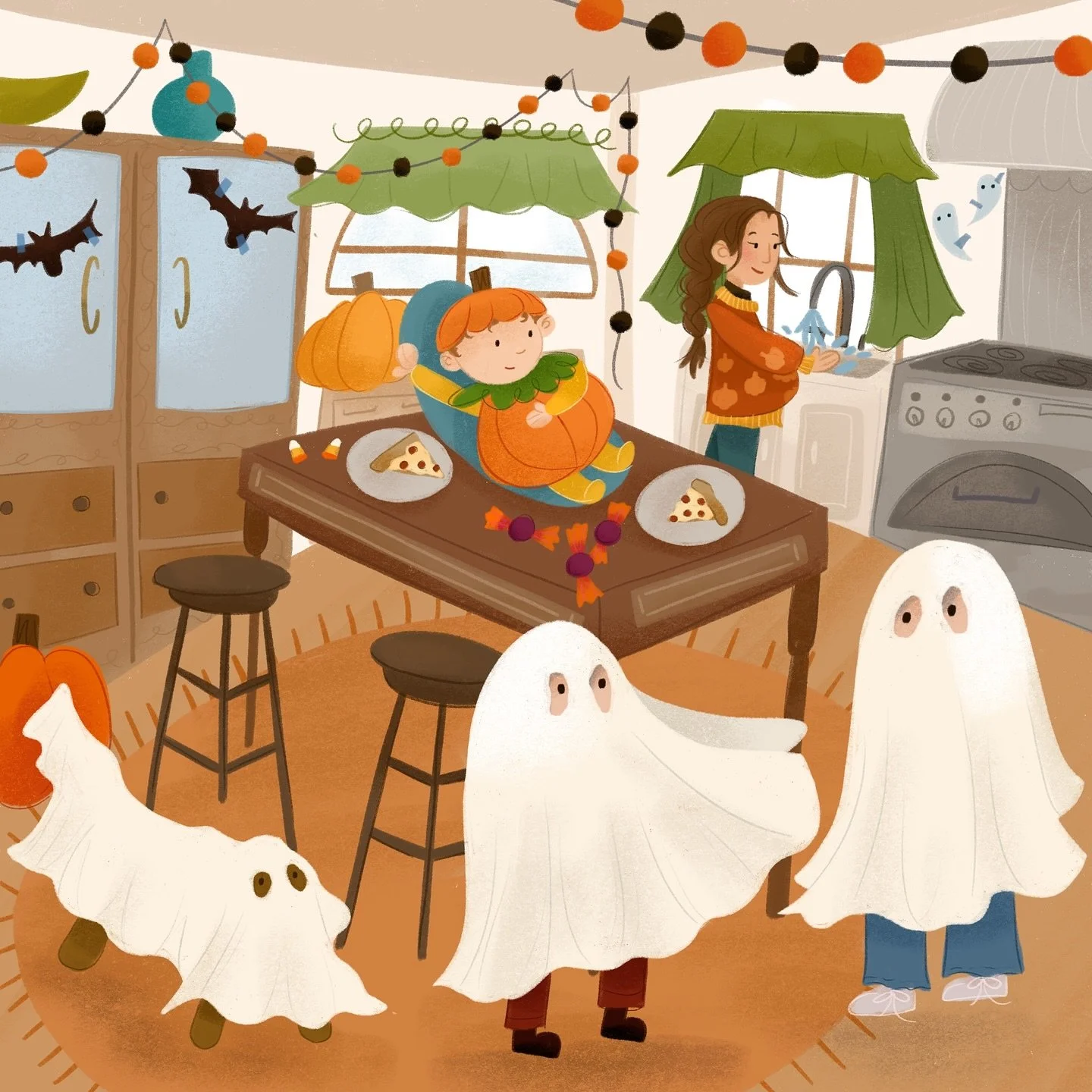 ghost! 

this year&rsquo;s peachtober has been such a blast to participate in and I have loved creating these illustrations every day and seeing everyone else&rsquo;s work and how each was so so different and amazing! this has been fantastic and insp