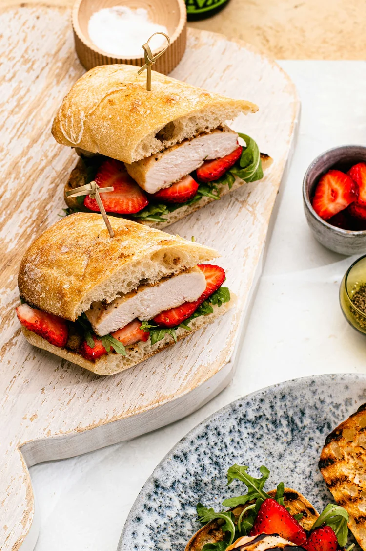 Grilled Strawberry Balsamic Chicken Sandwich