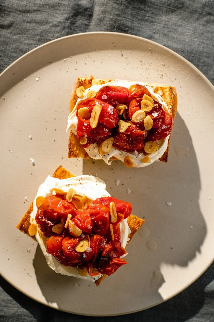 Roasted Cherry Tomato Tartine