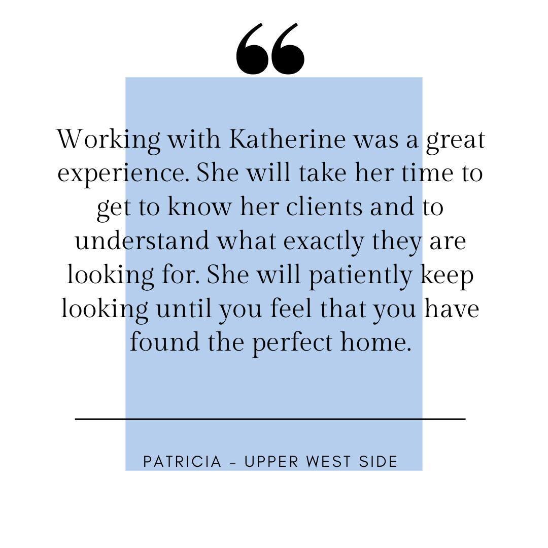 Thanks for the kind words Patricia! 🤩
🏡
🏡
🏡
🏡
🏡
#nycrealtor #nycrealestate #nycselling #clientlove #clientappreciation #testimonials #realtornyc #realestatenyc #nycbroker #househunting #homesweethome #nycrentals #wordofmouth #reviews #quotes #c