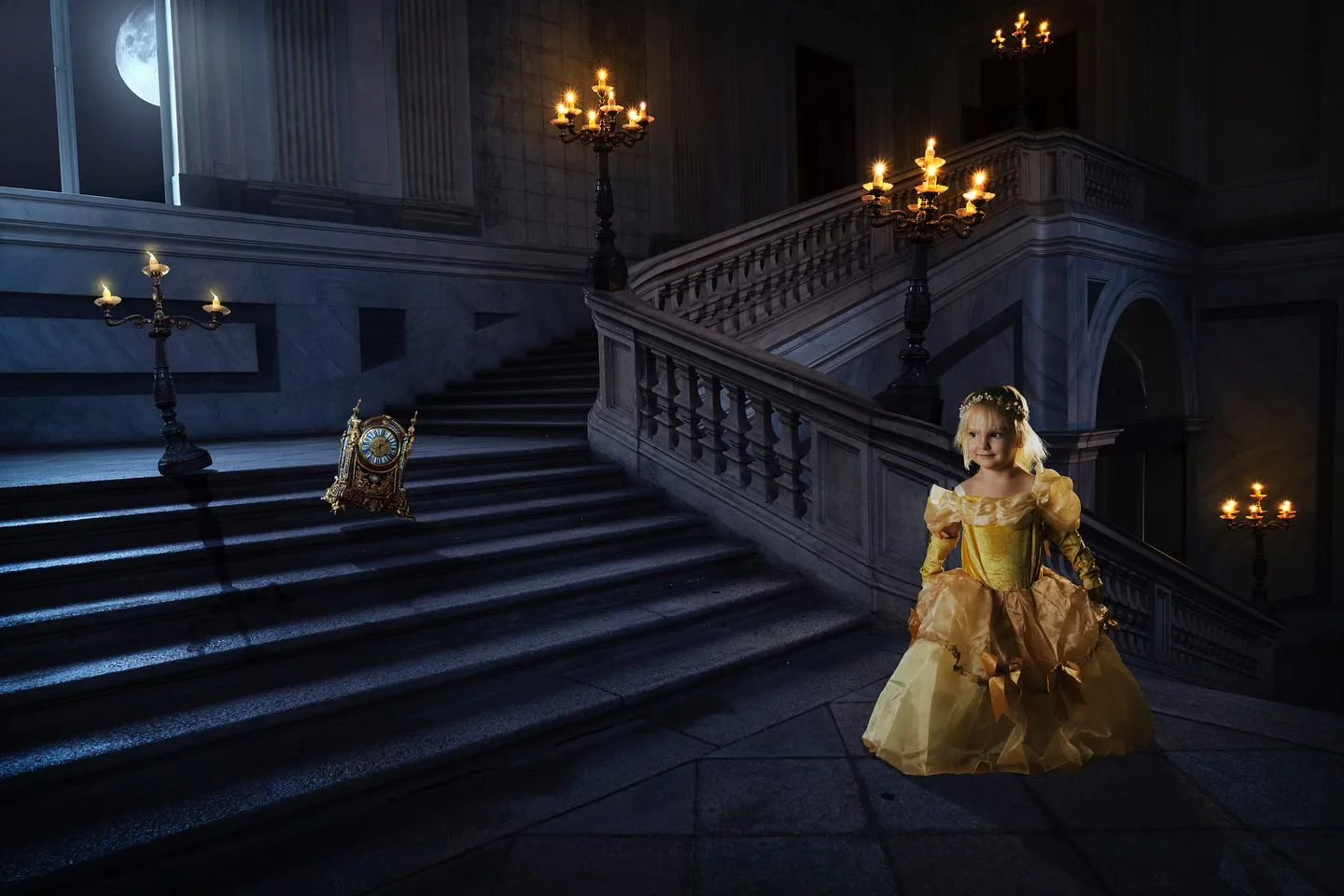 Having fun with some Halloween pictures of my daughter dressed up as Bell. She was enjoying all the lights and being the center of attention 🤩 #halloween #beautyandthebeast #bell