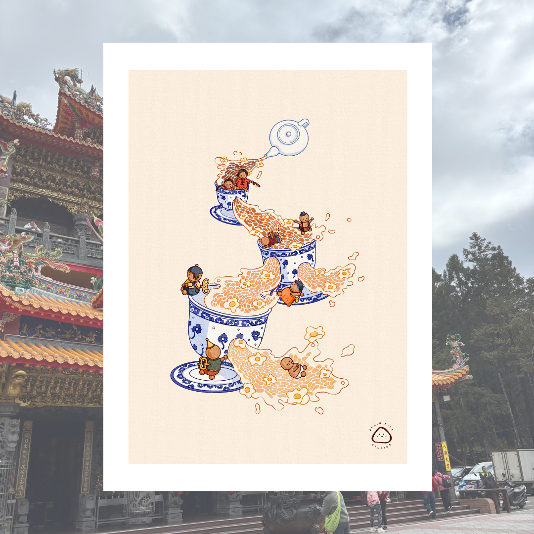 Watercolour Print - Teacups