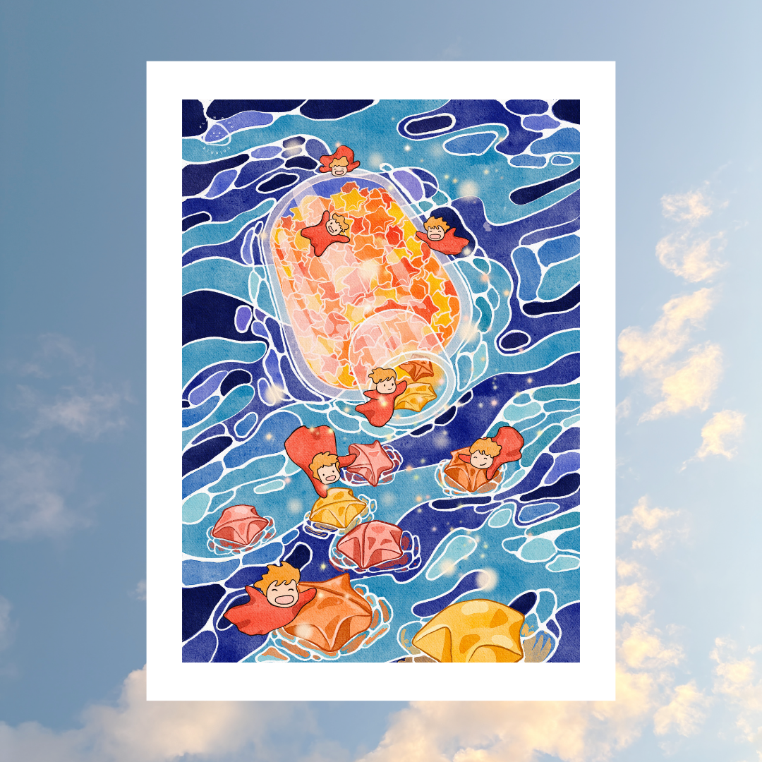 Watercolour Print - Paperstars