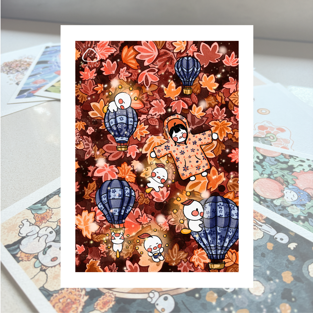 Watercolour Print - Autumn Blues
