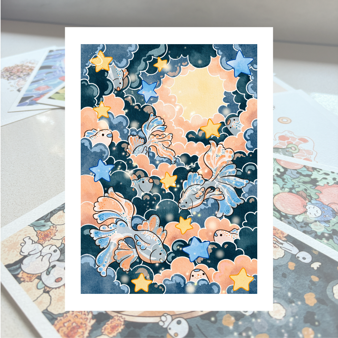 Waterolour Print - Sky Fish