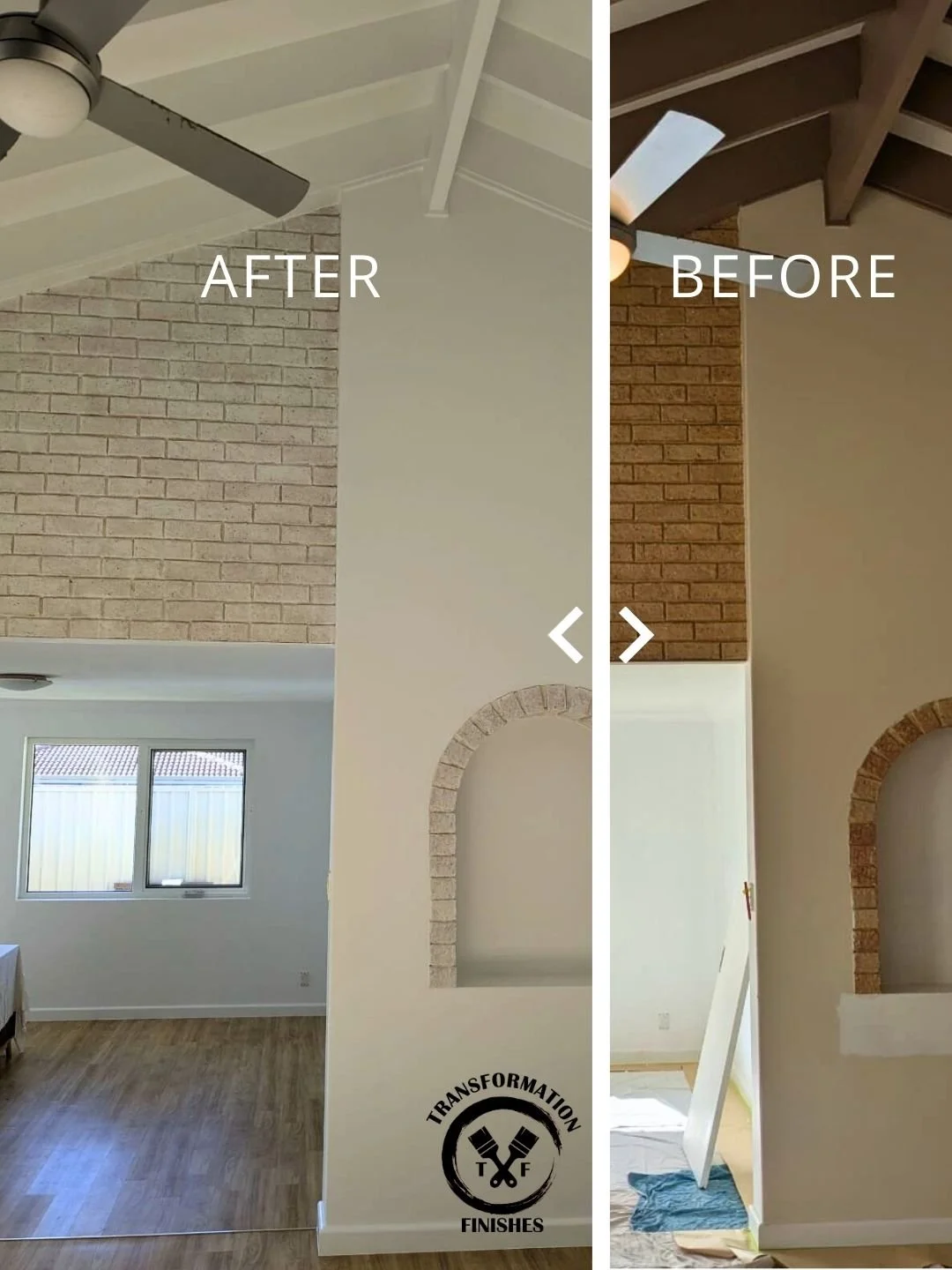 What a transformation!

We recently refreshed these internal brick walls using a lime wash finish, instantly lightening the space and giving it a beautiful modern coastal feel.

Lime wash is perfect if you love the texture and character of brick but 