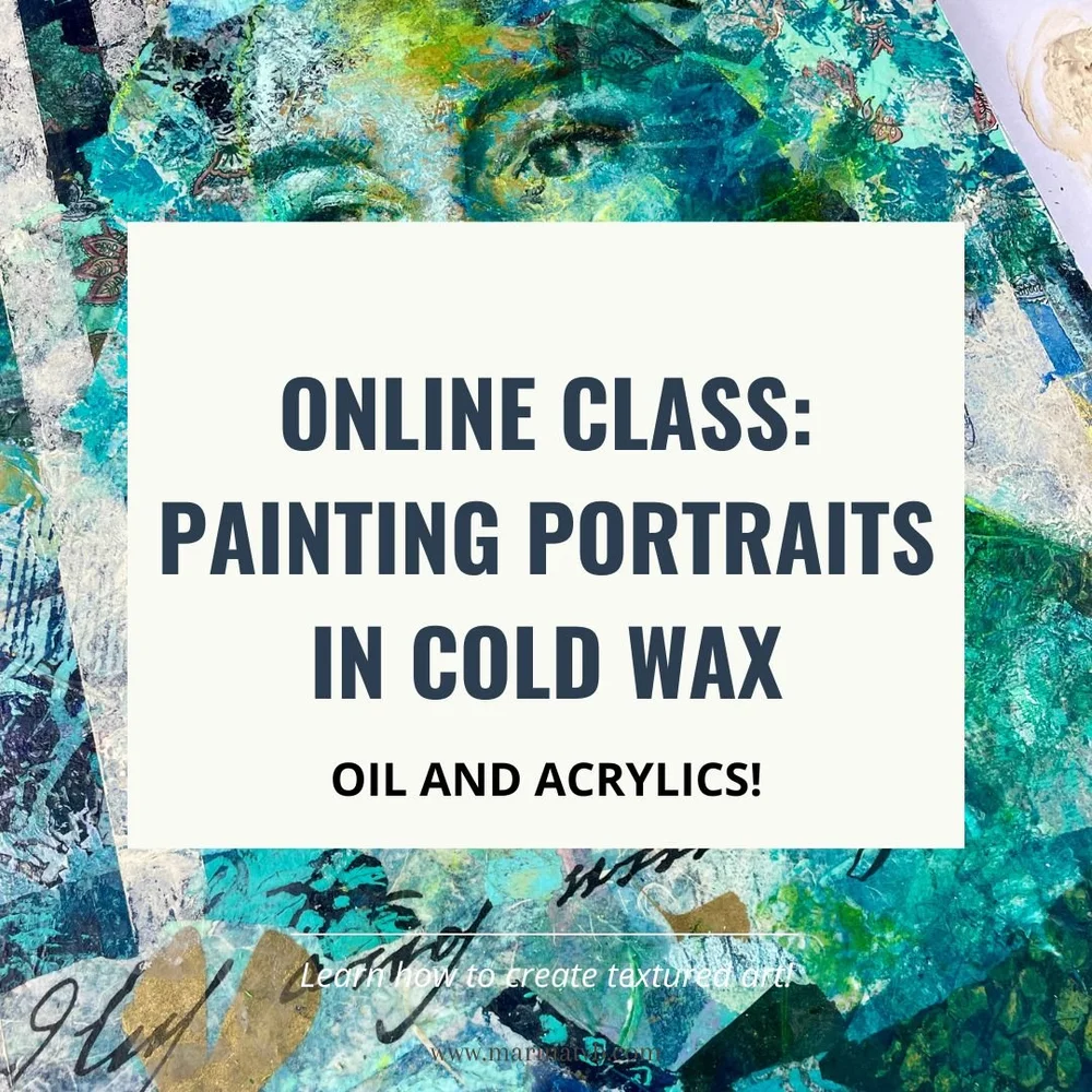 Getextureerde portretten in cold wax