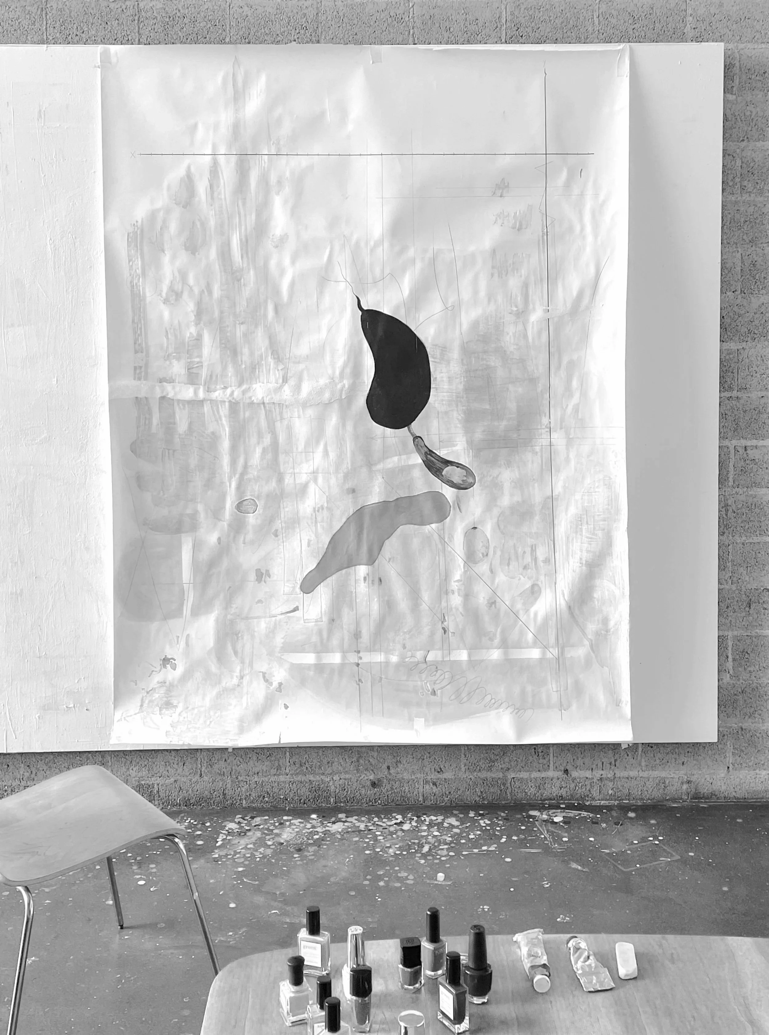 Untitled, work on paper, in progress, 147 x 200 cm, 2026