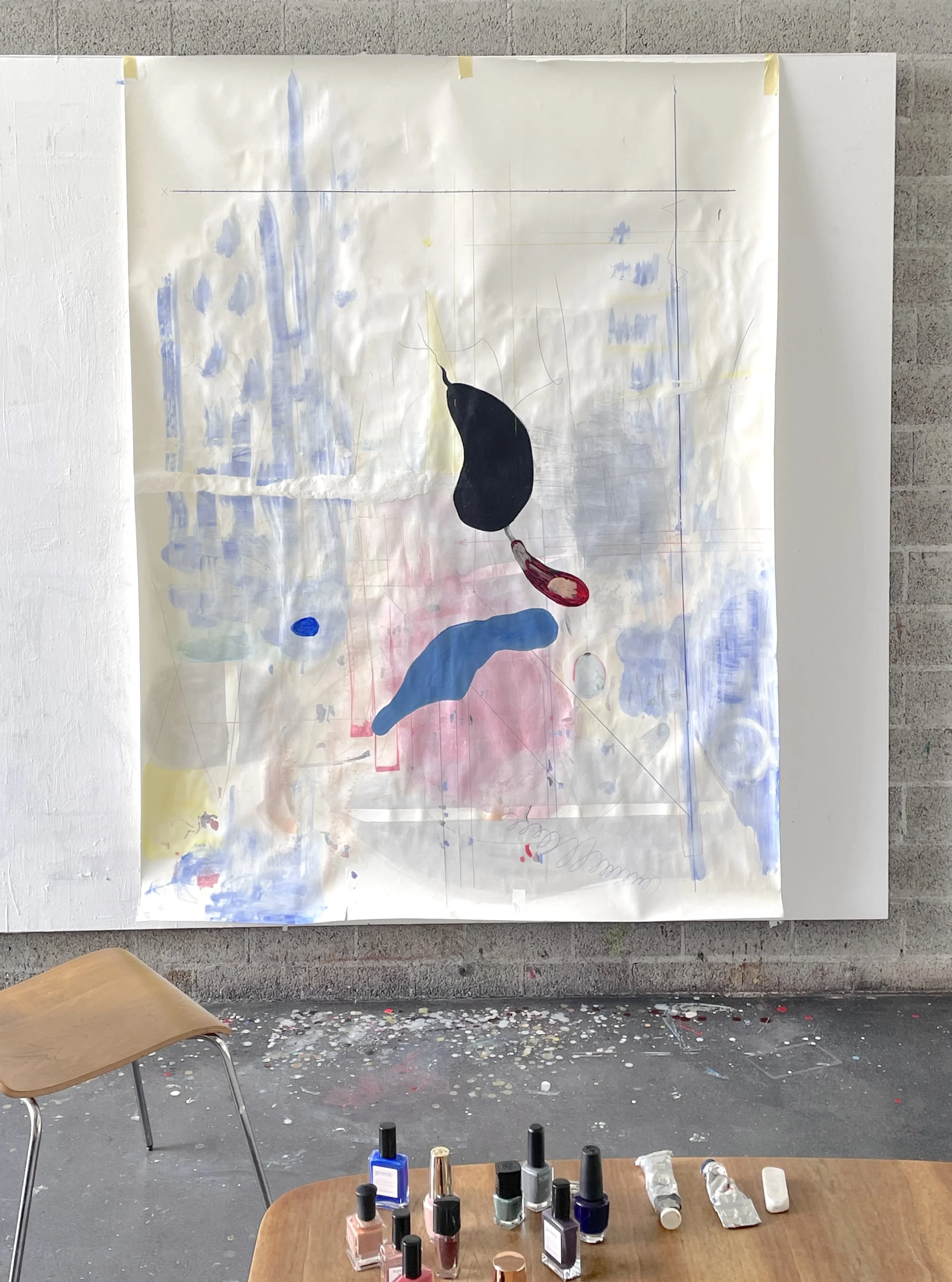 Untitled, work on papier, in progress, 147 x 200 cm, 3.9.2026