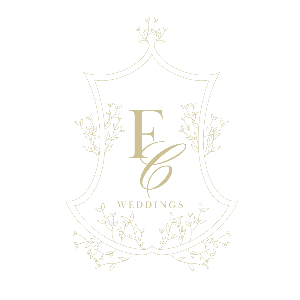 Elegant logo for Freya Croisdale Weddings featuring a shield outline with floral accents and the initials 'F' and 'C' in the centre.