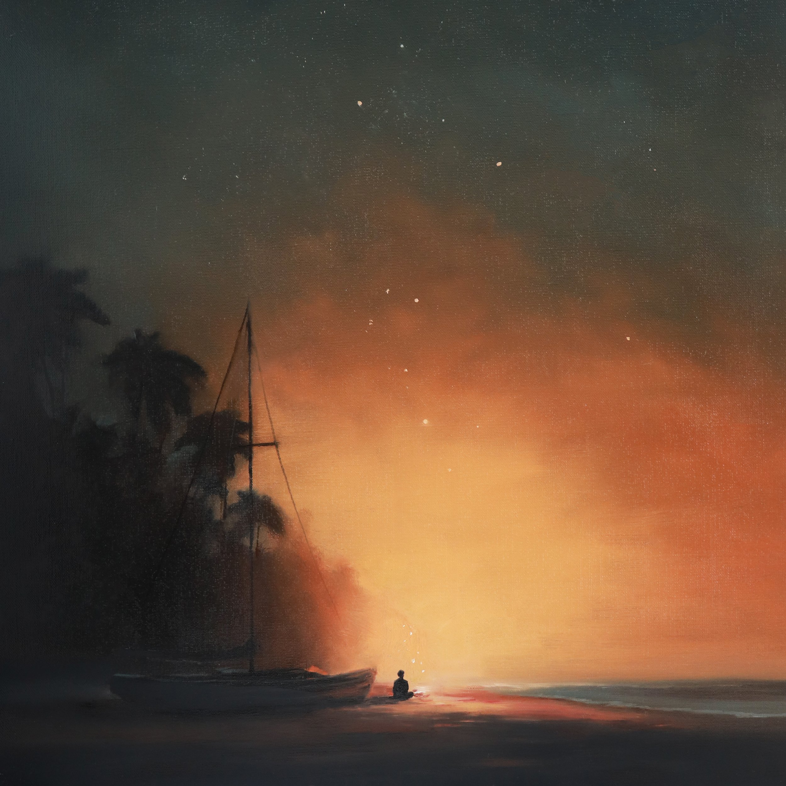 "If The Stars Wake", 65 x 65, oil on canvas, 2025