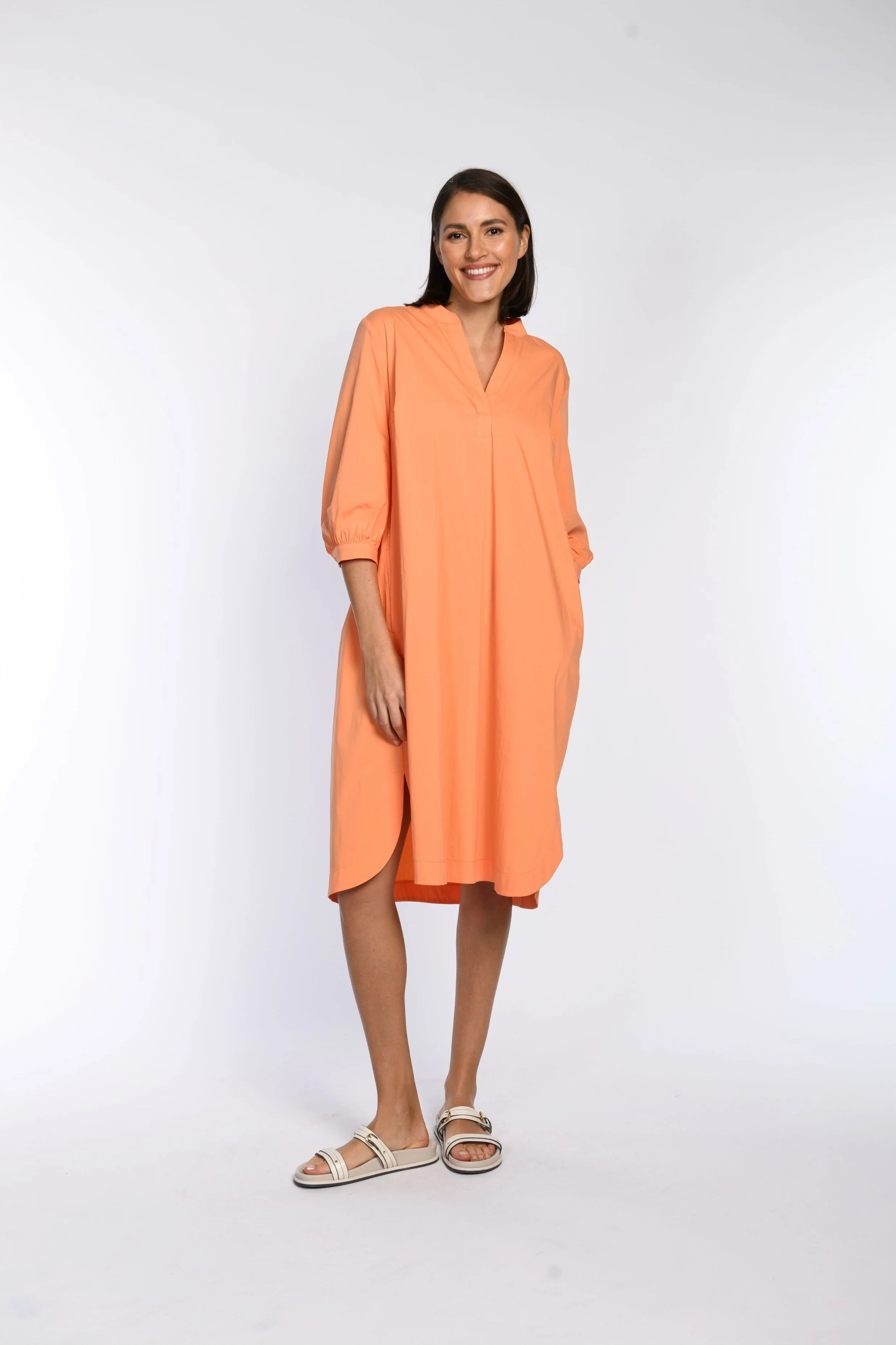 kleid-baumwolle-orange-damen-white-label-by-rofa-front.JPG