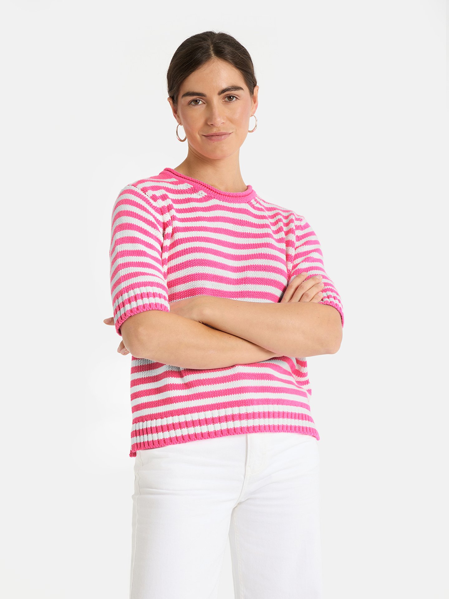 Gestreifter Pullover aus Baumwollmix