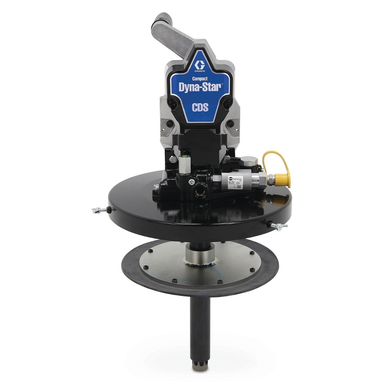 Compact Dyna-Star 24 VDC 15.9 kg (35 lb) Oil or Grease Bucket Kit, Vent-Valve Pump, Lifting Handle, Level Reporting