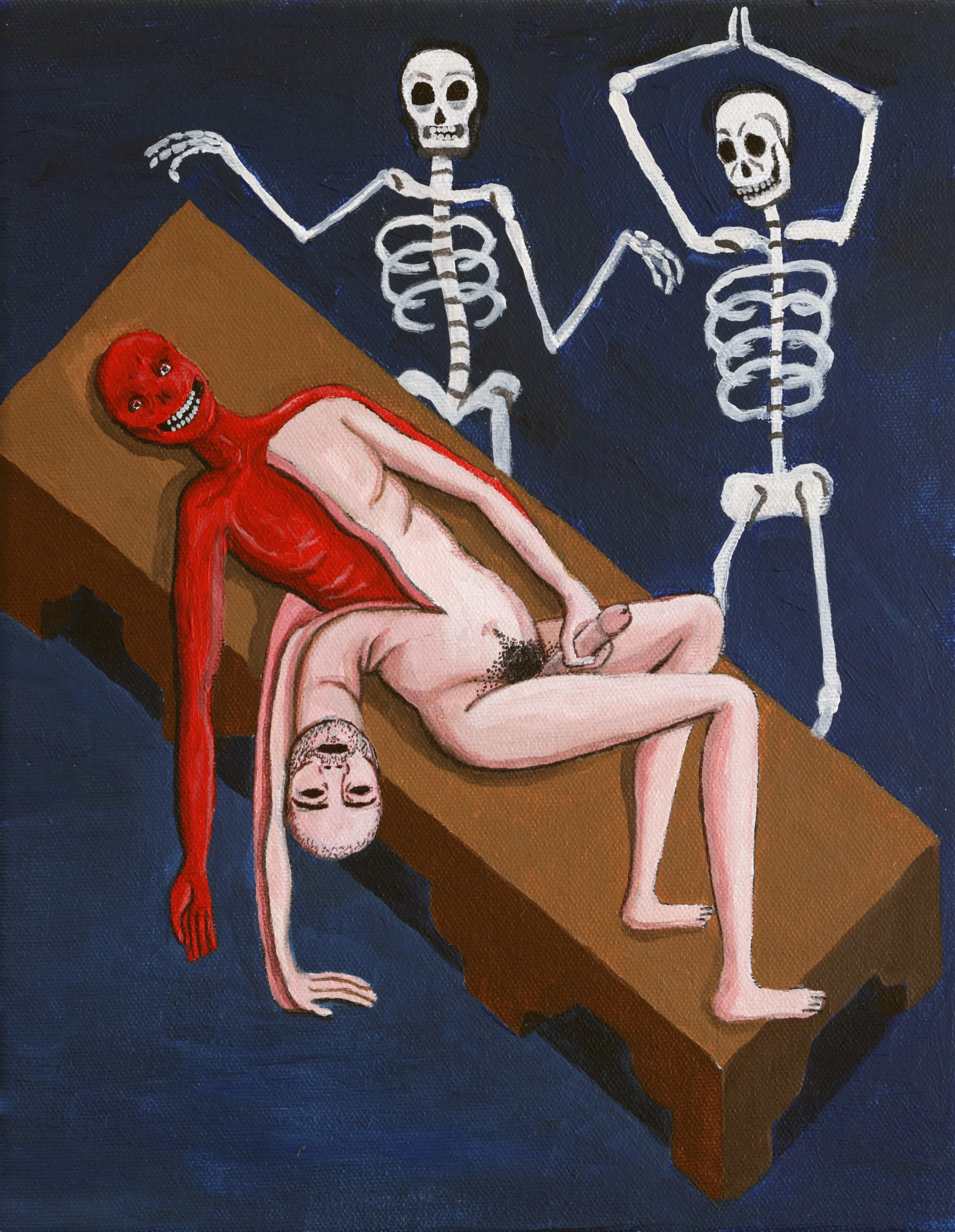 Cringe selfportrait (23.5x30cm), acrylic on canvas, 2024.JPG