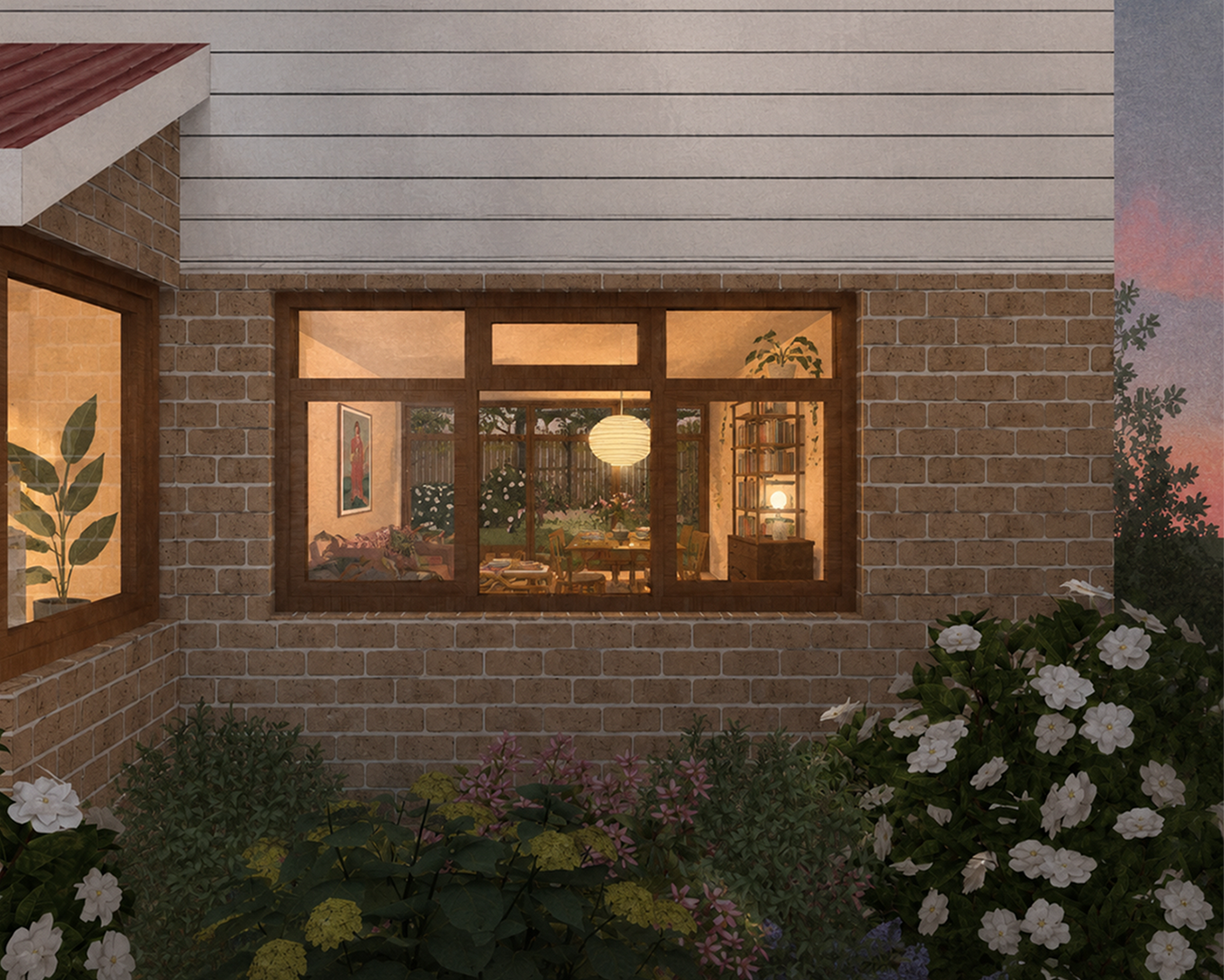 Proposed View: Front window to back garden.