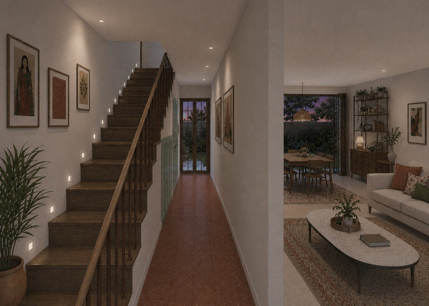 Proposed View: Refurbished hallway.