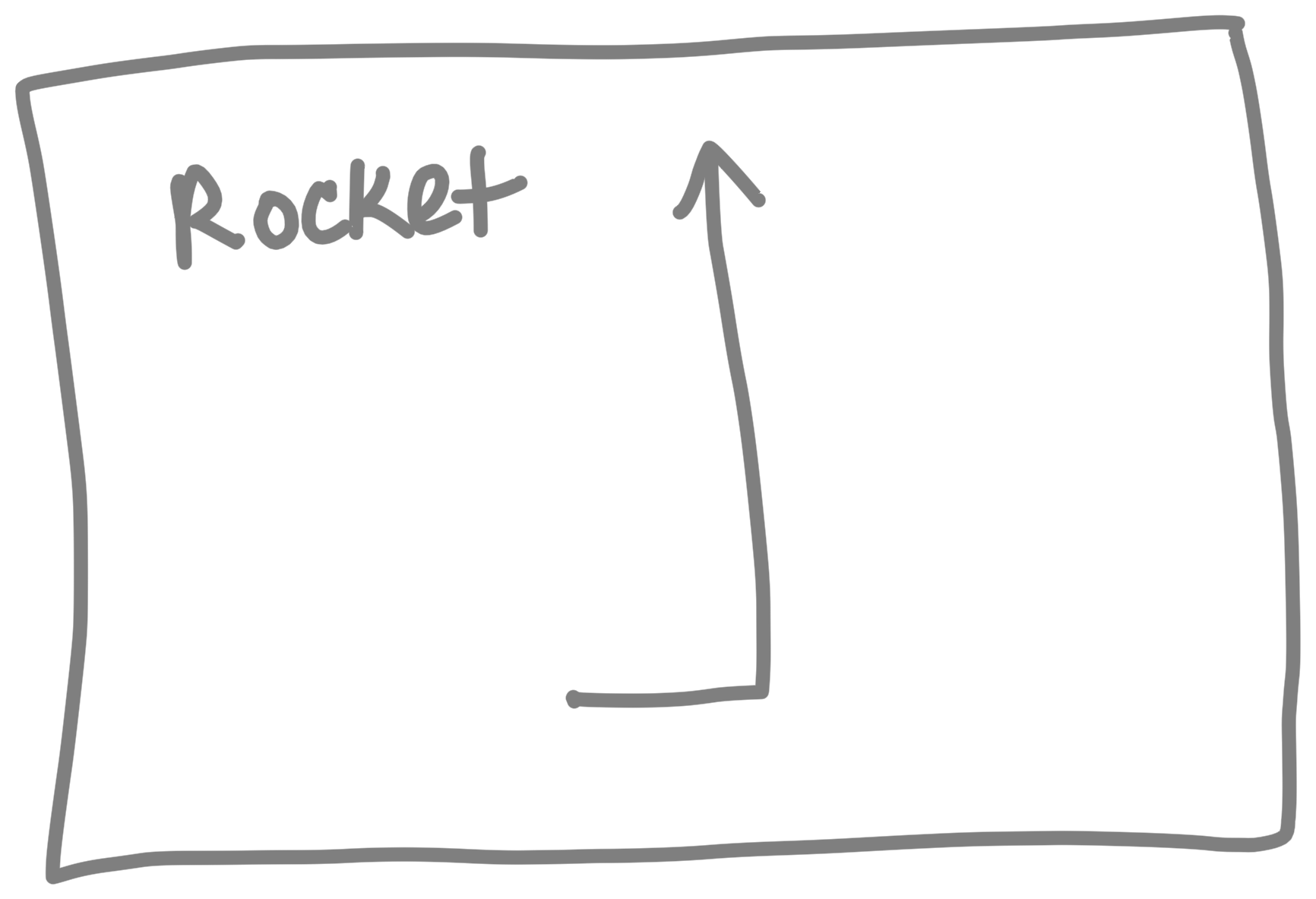 drawing of rocketing to rise